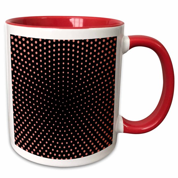 3drose, Geometric Abstract Centered Dot Pattern Background Design, 11oz Two-tone Red Mug