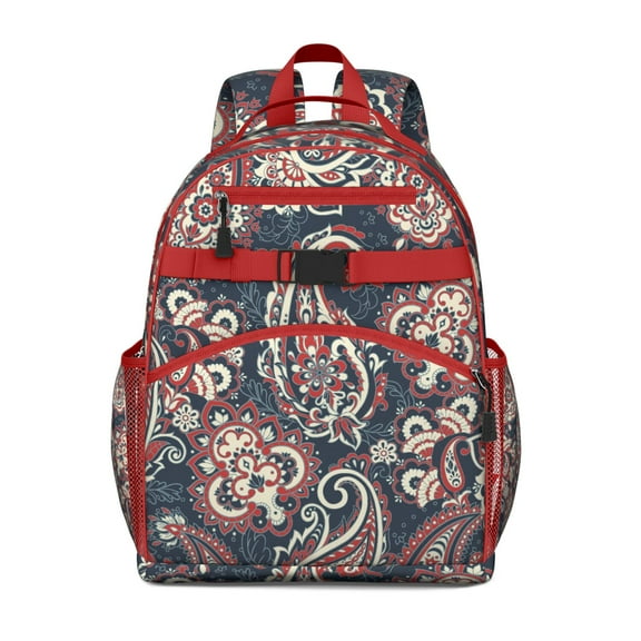 Geometric Abstract Decorative Pattern School Backpack Lightweight Adjustable Straps Chest Buckle Spacious Bookbag For Student And Students