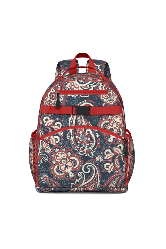 Geometric Abstract Decorative Pattern School Backpack Lightweight Adjustable Straps Chest Buckle Spacious Bookbag For Student And Students