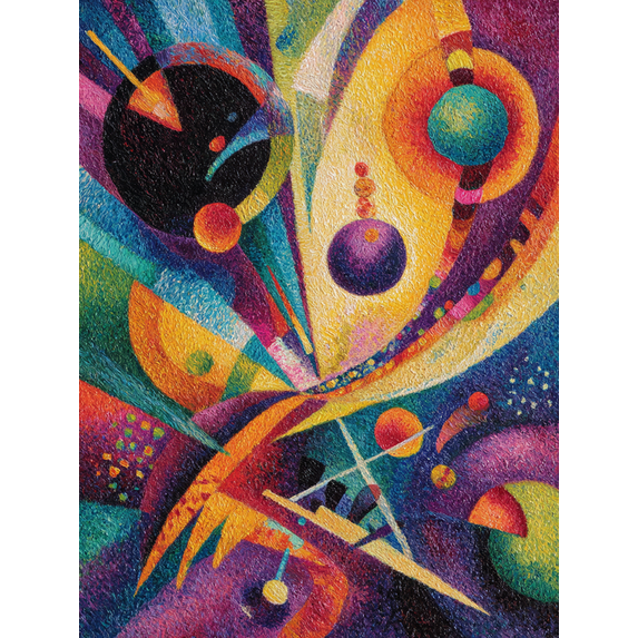 Geometric Abstract Dog Portrait Canvas Print Wall Decor for Living Room Bedroom Office Apartment Cafe
