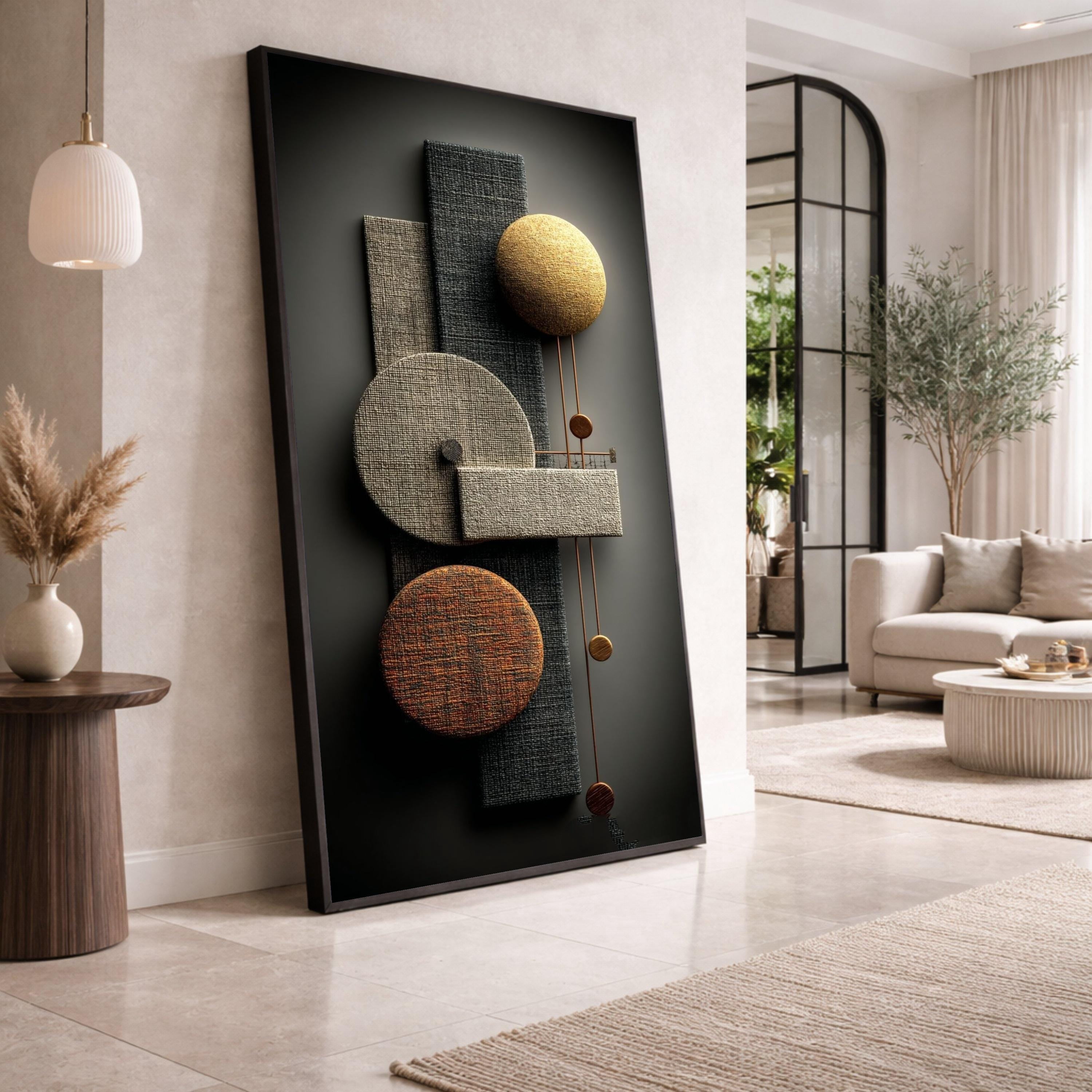 Geometric Abstract Earth Tone Shapes Design Contemporary Poster ...