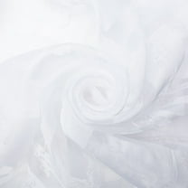 Geometric Abstract Extra Wide Burnout Polyester Rayon Jacquard (118/120 Inch) On Voile Fabric For Sewing Curtains, Home Décor, & Upholstery - White (1 Yard)