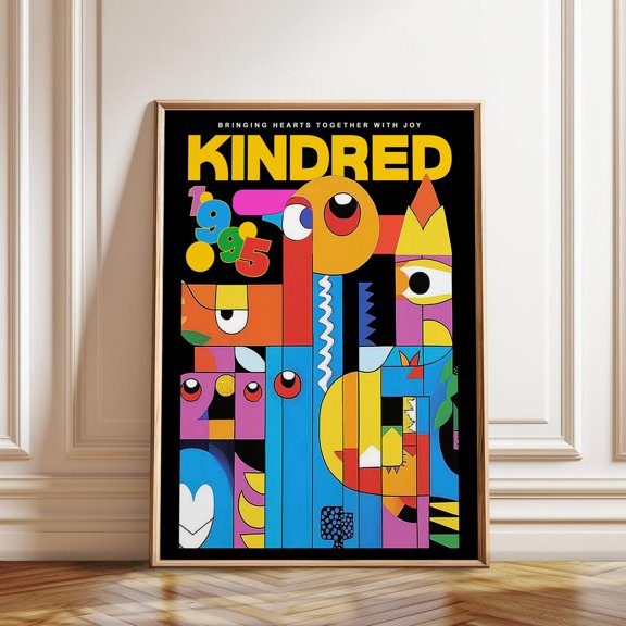 Geometric Abstract Kindred Exhibition Home Office Art, Unframed Canvas 8x10in