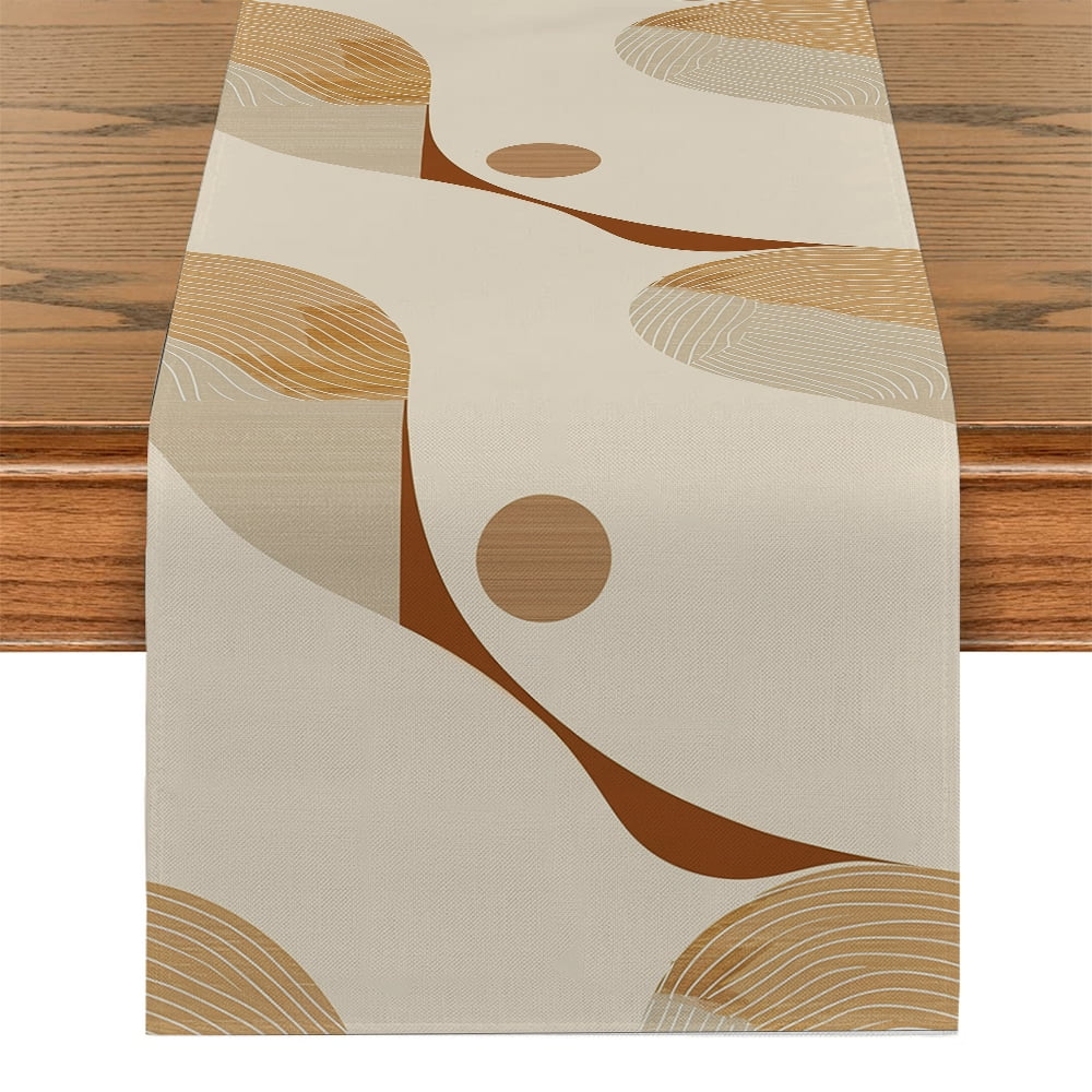 Geometric Abstract Lines Table Runner Polyester Table Runners for ...