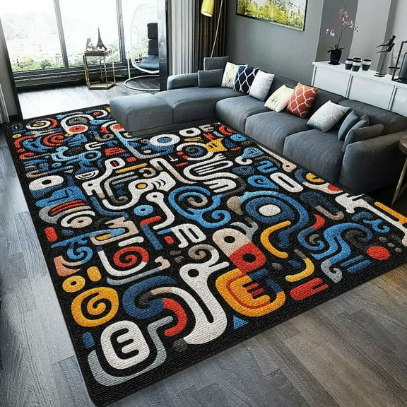 Geometric Abstract Living Room Carpets Modern Light Luxury Rugs for Bedroom Sofa Table Beside r Floor Mat Lounge Rug tapete