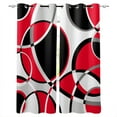 thumbnail image 1 of Geometric Abstract Modern Art Red Fashion Window Curtains for Bedroom Living Room Window Drapes Kitchen Curtains, 1 of 3