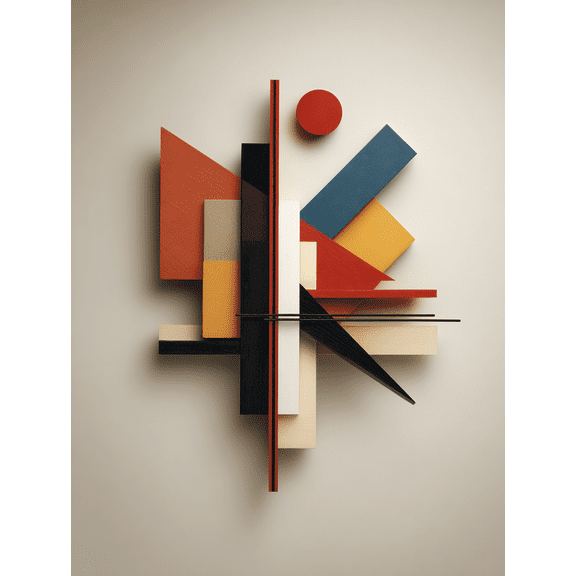 Geometric Abstract Sculpture Canvas Print Wall Art for Living Room Bedroom Office Dining Room Decor