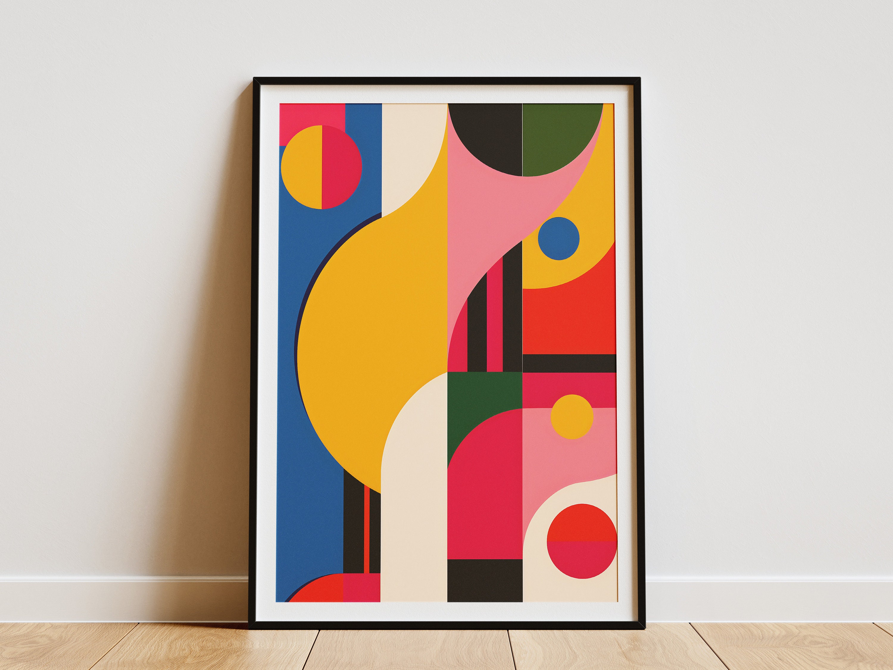 Geometric Abstract Wall Art Print Mid Century Modern Art Wall Decor ...