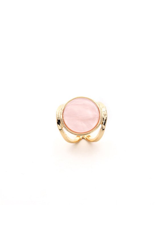 Geometric Acetate Ring White And Pink One Size European American Style Jewelry Fashion Accessory Everyday Wearable