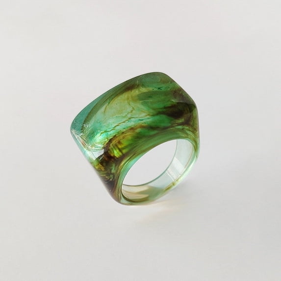 Geometric Acrylic Resin Ring Unisex Minimalist Fashion Jewelry Statement Ring For Women And Men Everyday Style