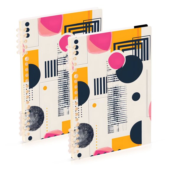 Geometric Aesthetics Notebook Detachable Coil Notebook Diary Plan Book A5 Size 60 Pages 1 Pack
