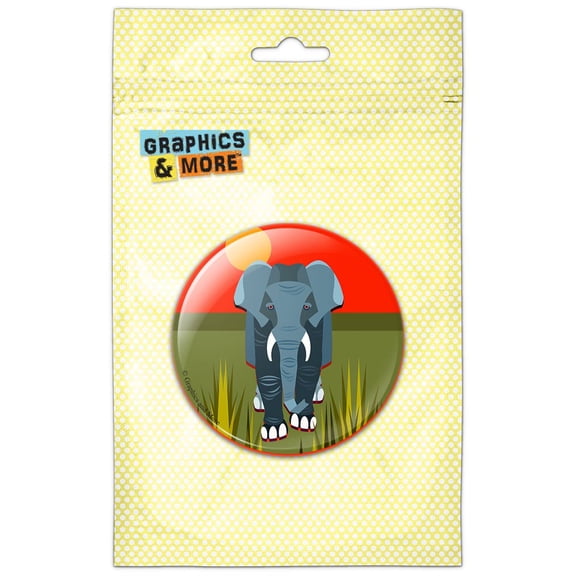 Geometric African Elephant Grey Pinback Button Pin Badge