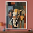 Geometric African Elephant Head Wall Art Print, Earth Tone Cubist ...