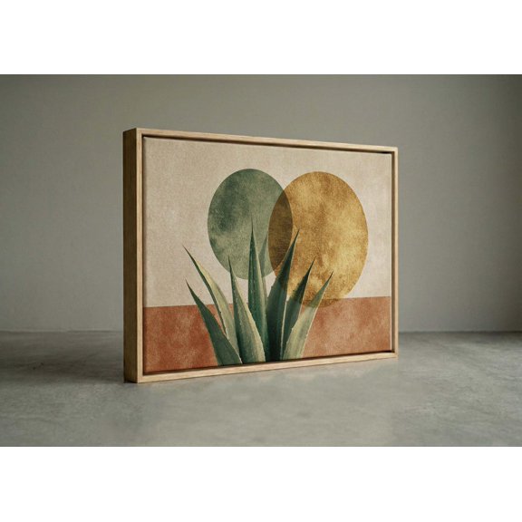 Geometric Agave Collage Boho Mid Century Wall Decor Unframed Paper Print