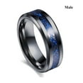 thumbnail image 1 of Couple Rings for Women and Men Geometric Alloy Rings with Blue Gem Inlay Fashion Diamond Design Couple Combination, 1 of 5