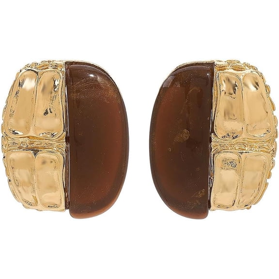 Geometric Amber Dangle Earrings for Women Retro Chunky Large Oval  Statement Charms Drop Earring Funky Holiday Birthday Party Jewelry