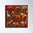 thumbnail image 1 of Geometric Animal Art Print Poster Wall Art, Modern Wall Decor For Living Room Bedroom, 17x17 UNFRAMED, 1 of 3