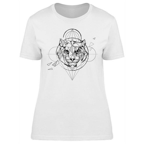 Geometric Animal Head T-Shirt Women -Image by Shutterstock, Female Medium