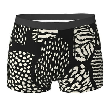 Geometric Animal Print Underwear For Men,Soft Boxer Briefs - Comfortable And Stylish Underpants,XXL