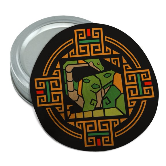 Geometric Apatosaurus Brontosaurus Dinosaur Aztec Mayan Style Round Rubber Non-Slip Jar Gripper Lid Opener