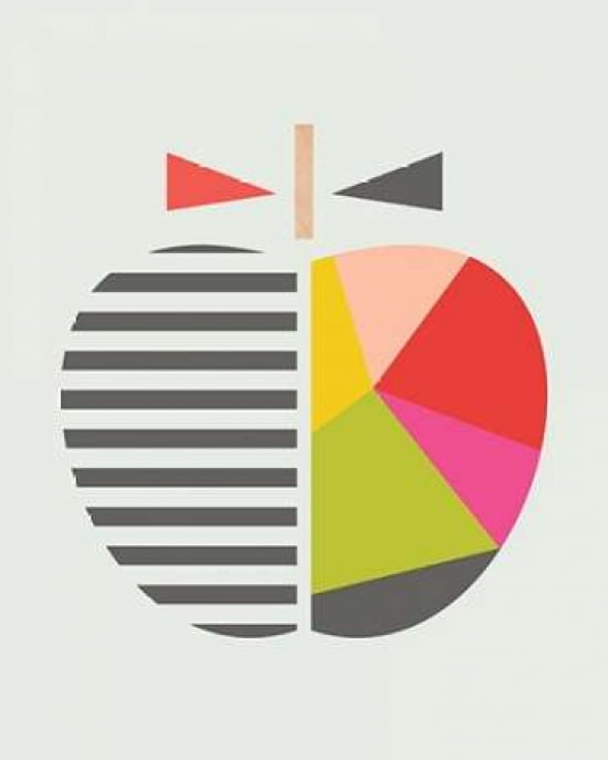 Geometric Apple Canvas Art - Little Design Haus (24 x 30)