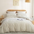 thumbnail image 1 of Geometric Arch Pattern Tufted Microfiber Duvet Cover Set Beige Boho Shabby Chic Luxury Soft Bedding Set,Full Size, 1 of 5
