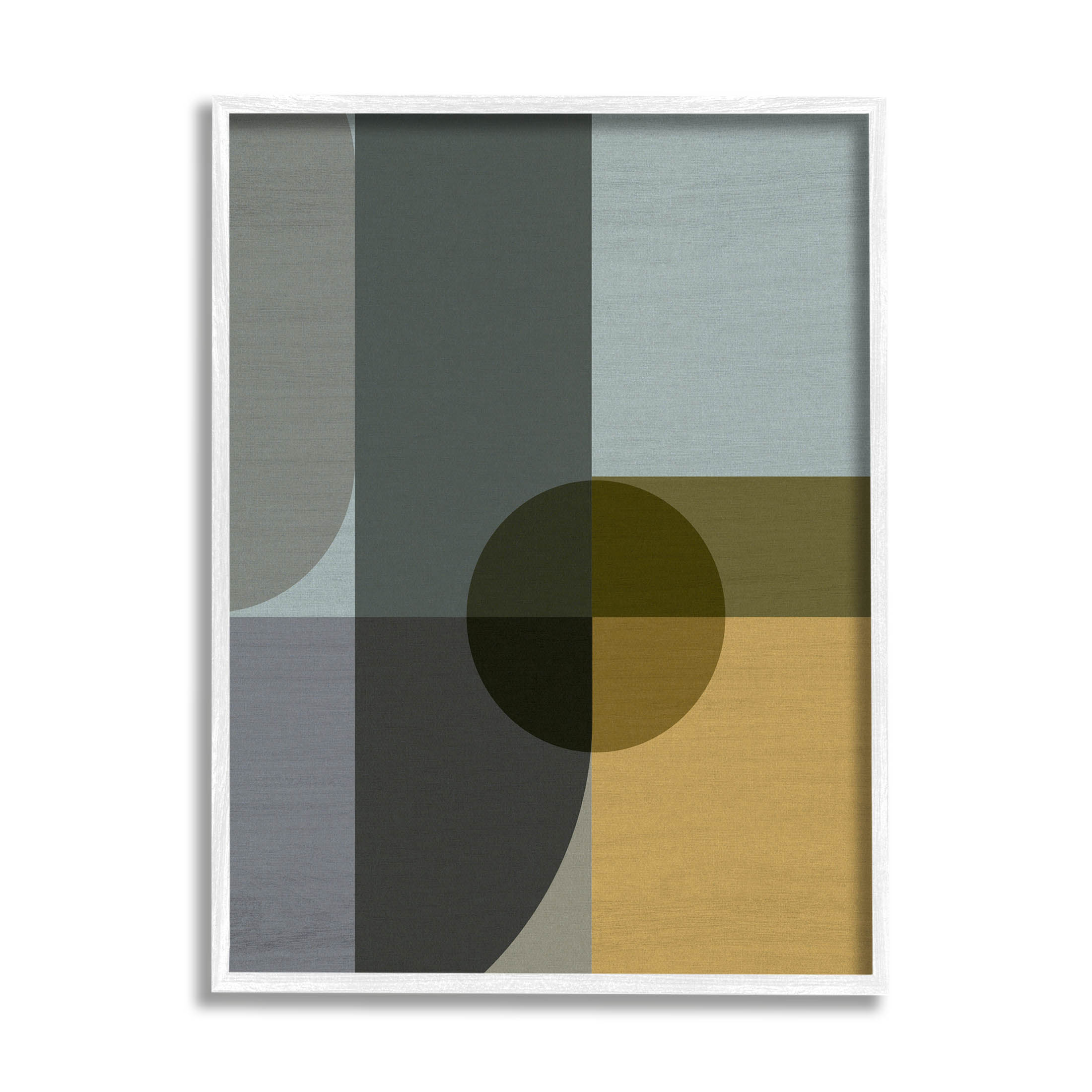 Geometric Arched Contemporary Shapes Abstract Graphic Art White Framed Art Print Wall Art