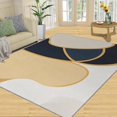 thumbnail image 1 of Geometric Area Entryway Rug For Bedroom, Abstract Beige Black Irregular Splicing Kids Rug, Low-Pile Non-Slip Rug Comfortable For Living Room Kitchen Study 4 x 5ft, 1 of 6