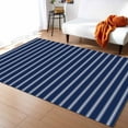 thumbnail image 1 of Geometric Area Rug 4'x6' Navy Blue and White Striped Geometric Washable Area Rugs Non Shedding Floor Carpet Rubber Backing Non Slip Indoor Mats for Living Room Bedroom Kitchen, 1 of 8