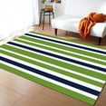 thumbnail image 1 of Geometric Area Rug 5'x8' Green Navy Blue White Geometric Stripes Washable Area Rugs Non Shedding Floor Carpet Rubber Backing Non-Slip Indoor Mats for Living Room Bedroom Kitchen, 1 of 8