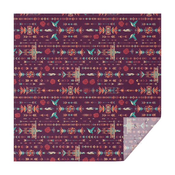 Geometric Arrow Red Pattern Square Tablecloth, Waterproof Wipeable Spillproof Washable Table Cover for Home Kitchen Party and Daily Decor 60"x60"