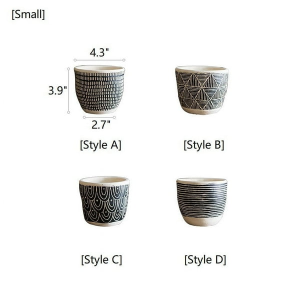 Geometric Art Concrete Flower Pot