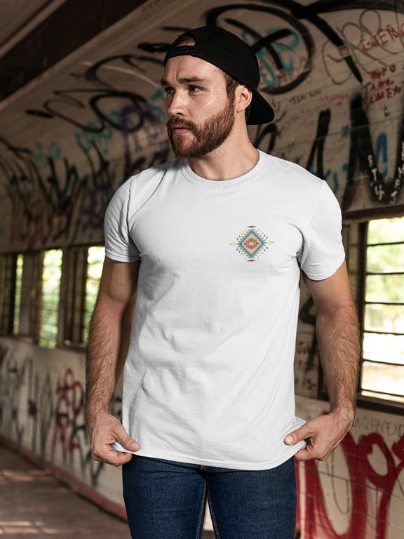 Geometric Aztec Art Tee Men's -Image by Shutterstock