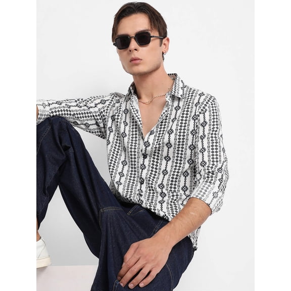 Geometric Aztec Print Shirt
