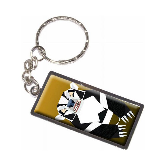 Geometric Badger Black And White Honey Keychain Key Chain Ring
