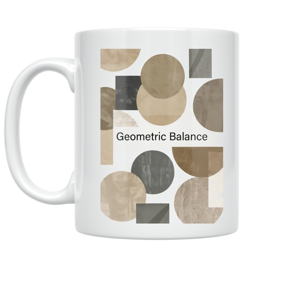 Geometric Balance Design - Art Enthusiast - 11 oz Ceramic Coffee Mug