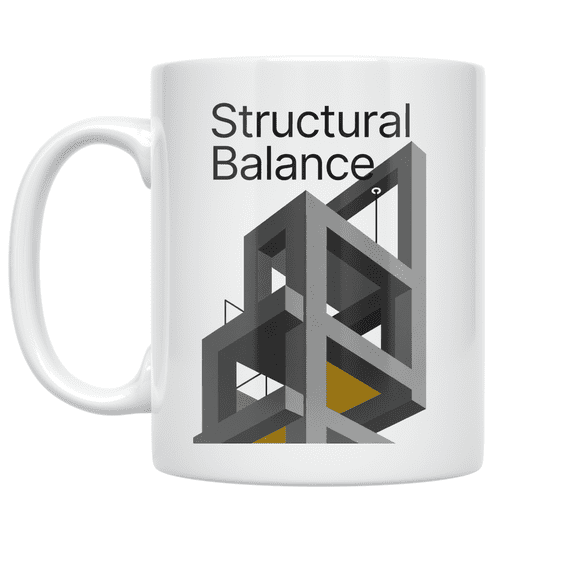 Geometric Balance Design - Modern Art Enthusiast - 11 oz Ceramic Coffee Mug