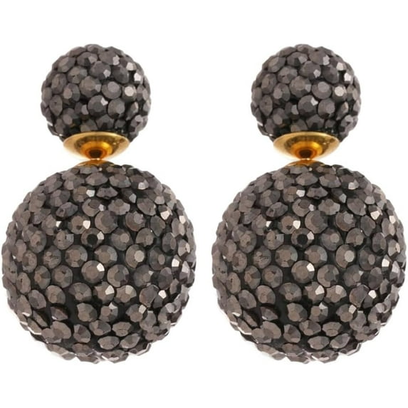 Geometric Ball Stud Earrings for Women Sterling Silver Post Earrings Crystal Cubic Zirconia Studs Party Statement Ear Jewelry
