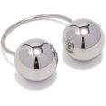 thumbnail image 1 of Geometric Balls Minimalist Wrap Open Ring for Women Fashion Ball Stainless Steel Eternity Statement Promise Knuckle Pinky Stacking Adjustable Rings Daughter Bff Birthday Christmas Gifts, 1 of 9