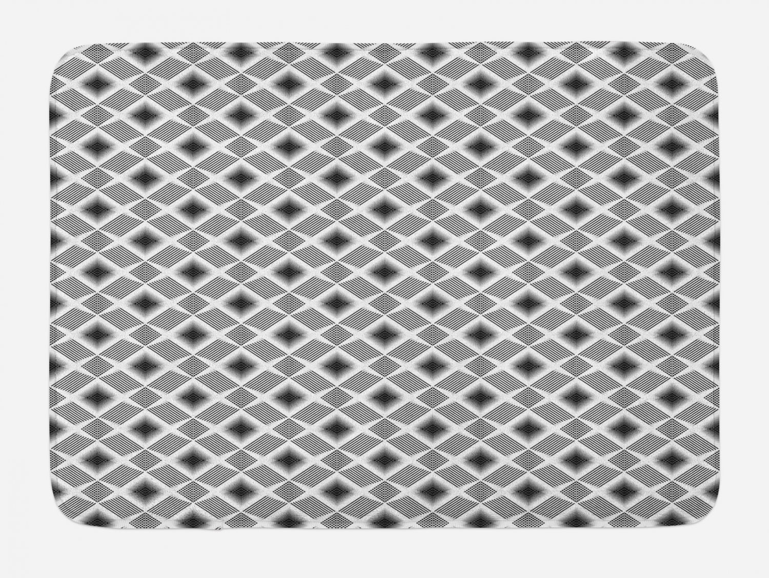 Geometric Bath Mat, Abstract Digitally Generated Pattern of Diagonal ...