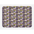 thumbnail image 1 of Geometric Bath Mat, Abstract Modern Pattern with Grunge Stripes and Squares, Plush Bathroom Decor Mat with Non Slip Backing, 29.5" X 17.5", Lilac Charcoal Grey, by Ambesonne, 1 of 2