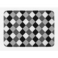 thumbnail image 1 of Geometric Bath Mat, Black and White Symmetrically Aligned Rhombus Diamonds Background, Plush Bathroom Decor Mat with Non Slip Backing, 29.5" X 17.5", Grey Pale Grey and Black, by Ambesonne, 1 of 2