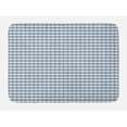 thumbnail image 1 of Geometric Bath Mat, Diamond Line Pattern with Vertical Lines and Squares Modern Symmetric, Non-Slip Plush Mat Bathroom Kitchen Laundry Room Decor, 29.5 X 17.5 Inches, Blue Slate Blue White, Ambesonne, 1 of 2