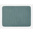 thumbnail image 1 of Geometric Bath Mat, Entwined Nested Vertical Square Pattern Chevron Abstract Artwork Print, Non-Slip Plush Mat Bathroom Kitchen Laundry Room Decor, 29.5 X 17.5 Inches, Brown and Sky Blue, Ambesonne, 1 of 2