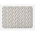 thumbnail image 1 of Geometric Bath Mat, Modern Grid with Rectangular Shapes Contemporary Repetition, Plush Bathroom Decor Mat with Non Slip Backing, 29.5" X 17.5", Ivory and Charcoal Grey, by Ambesonne, 1 of 2
