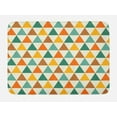 thumbnail image 1 of Geometric Bath Mat, Retro Style Triangle Forms Geometric Arrangement Colorful Shapes Vintage Pattern, Plush Bathroom Decor Mat with Non Slip Backing, 29.5" X 17.5", Multicolor, by Ambesonne, 1 of 2