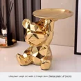 Geometric Bear Statue with Tray Storage Ceramic Plating Piggy Bank Key ...