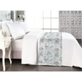 thumbnail image 1 of Geometric Bed Runner, Minimal Drawing of Striped Triangle Illustrations on Plain Backdrop, Decorative Accent Bedding Scarf for Hotels Homes & Guest Rooms, Queen, Brown Pale Blue White, by Ambesonne, 1 of 3
