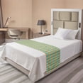 thumbnail image 1 of Geometric Bed Runner, Repetitive Intricated Mosaic Pattern in Aqua Colors and Tangerine Tones, Decorative Accent Bedding Scarf for Hotels Homes and Guestrooms, Twin, Apricot Dark Seafoam, by Ambesonne, 1 of 2