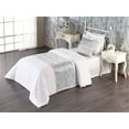 thumbnail image 1 of Geometric Bed Runner Set, Realistic Style Illustrated Digital Tetragonal Brick Looking Artwork Print, Decorative Bedding Scarf & a Pillow Sham for Hotels Homes, Twin, Pale Grey, by Ambesonne, 1 of 3